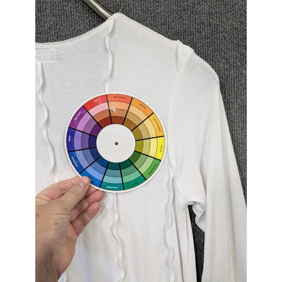 Giselle Shepatin Tunic Top Womens Small Ruffle Fluttery Hem Rosettes Streamers - Picture 9 of 14